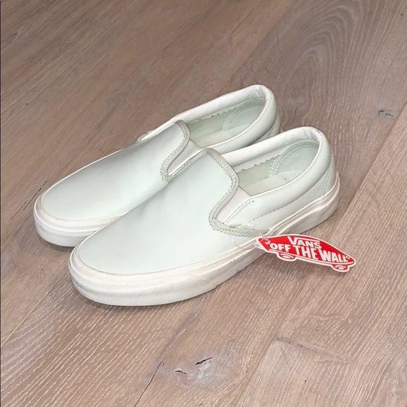 vans slip on mint green